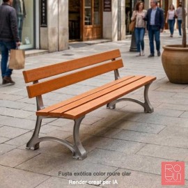 Banc urbà Mora de fosa i fusta
